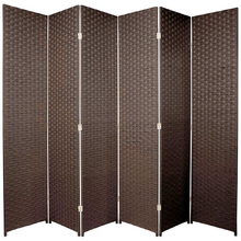 6 Panel Woven Room Divider Screen